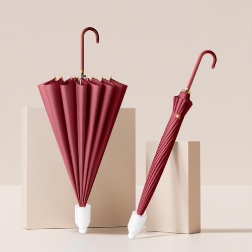 Steel & Pongee With Dust Cover Long Handle Umbrella durable Solid PC