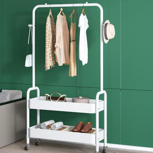 Carbon Steel Multifunction Clothes Hanging Rack with caster & double layer stoving varnish PC