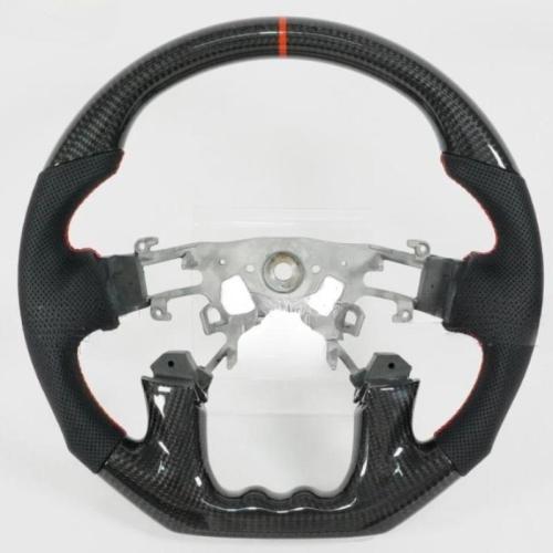 Real Carbon Fiber Perforated Leather Steering Wheel For Nissan 12-19 Patrol Y62