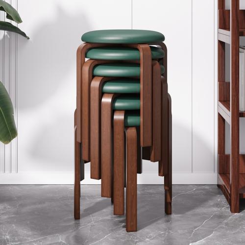Sponge & Solid Wood & PU Leather Stool PC