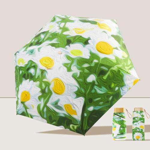 Black Polyester & Pongee Sun-Rain Umbrella Metal PC