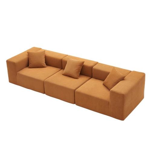 Corduroy Soft Compression Sofa durable orange PC