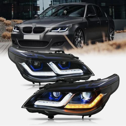 Pair LED Headlight For BMW 5 series E60 E61 2005-2010 Head Front Lamps Assembly