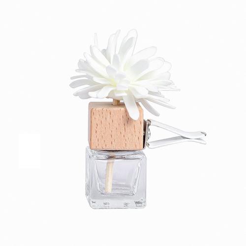 Glass & Wood Car Air Vent Perfume Bottle