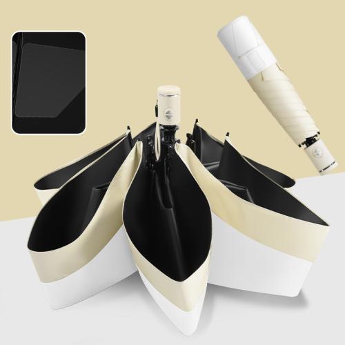 Black Polyester & Polyester Foldable Umbrella Aluminium Alloy PC