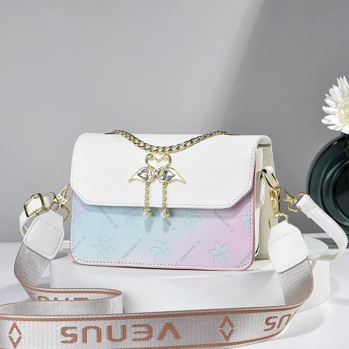 PU Leather Easy Matching Shoulder Bag contrast color PC