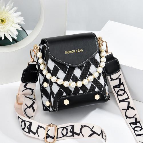 PU Leather Easy Matching & Weave Shoulder Bag Argyle PC