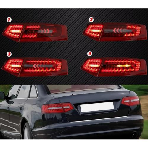 4pcs LH+RH Inner+Outer LED Tail Lights Rear Lamp For Audi A6 C6 Sedan 2009 10 11