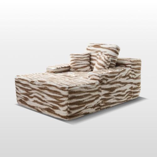 Vacuum Compression Sofa Striped Fabric Soft Large Sofa