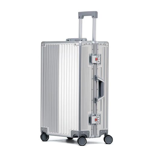 Metal & Aluminium Alloy separating dry and moist Suitcase anti-theft & hardwearing & waterproof & breathable Polyester Peach Skin PC