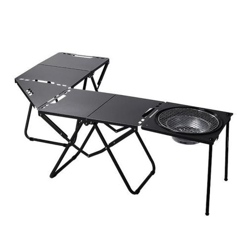 Carbon Steel Multifunction Foldable Table durable & portable plated black PC