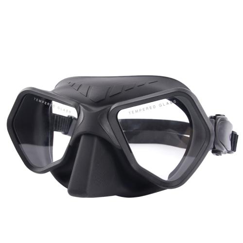 Glass & Silicone Waterproof Dive Goggles anti-fog & adjustable PC