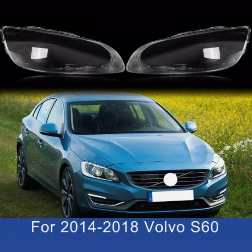 Fits For Volvo S60 2014-2018 Pair Headlamp Cover Lampshade Headlight Lens Shell Clear
