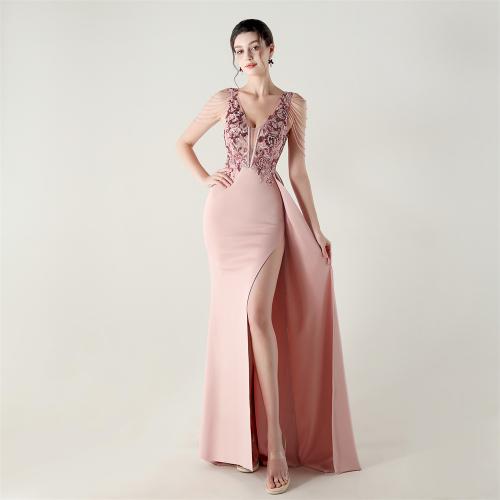 Polyester Slim Long Evening Dress side slit Others PC