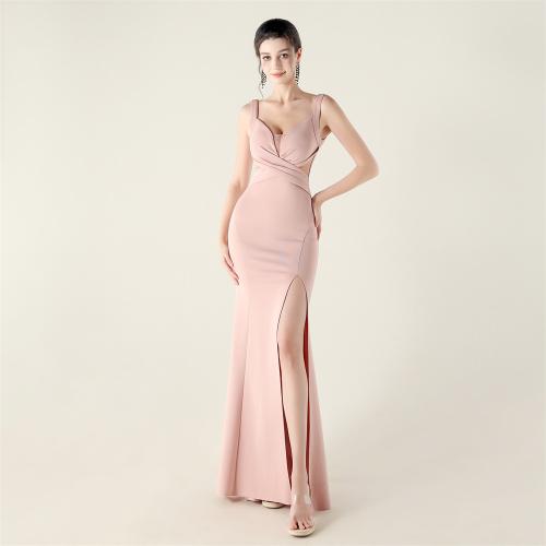 Polyester Slim Long Evening Dress side slit Others PC