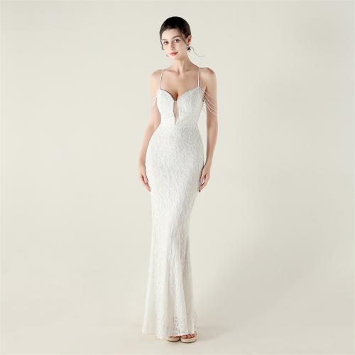 Polyester Slim Long Evening Dress embroidered PC