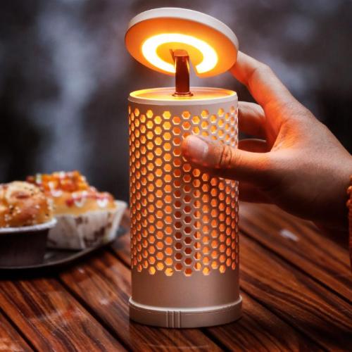 Engineering Plastics Adjustable Light Color Camping Lantern stretchable beige PC