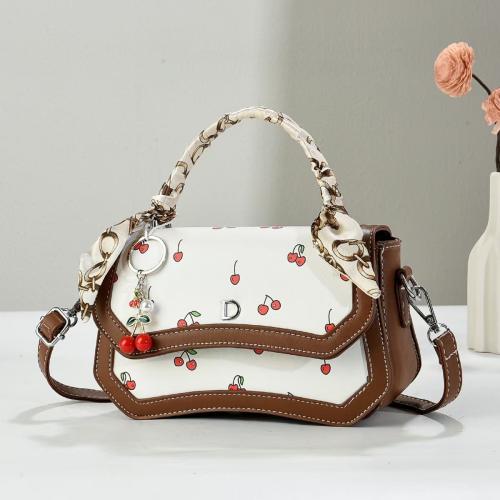 PU Leather with silk scarf & Box Bag Crossbody Bag PC