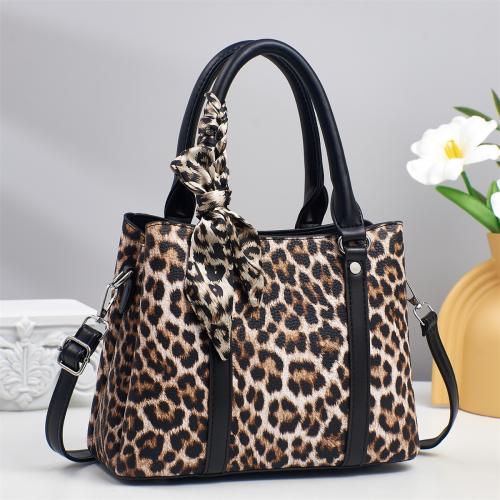 PU Leather with silk scarf & Easy Matching Handbag leopard PC