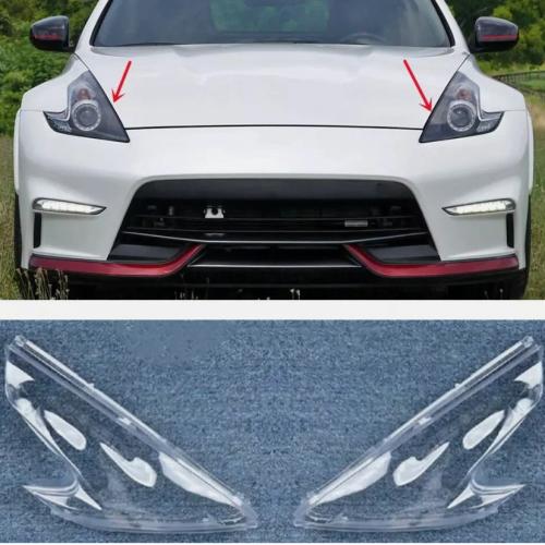 A Set Front Headlight Lens Cover +Glue For Nissan 370Z 2009-2021