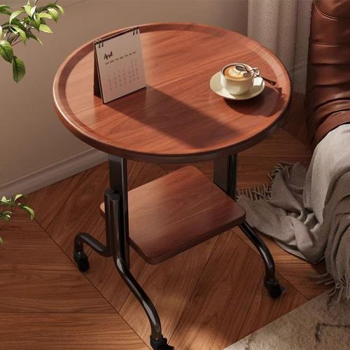 Medium Density Fiberboard & Metal Side Table brown PC