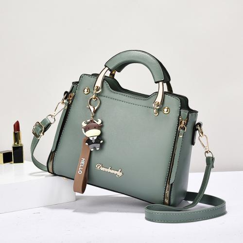 PU Leather Handbag with hanging ornament & large capacity PC
