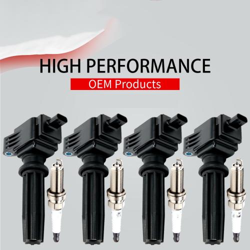 4X Ignition Coil + Spark Plug For Ford Fusion Focus Lincoln 2.0L 2.3L UF670