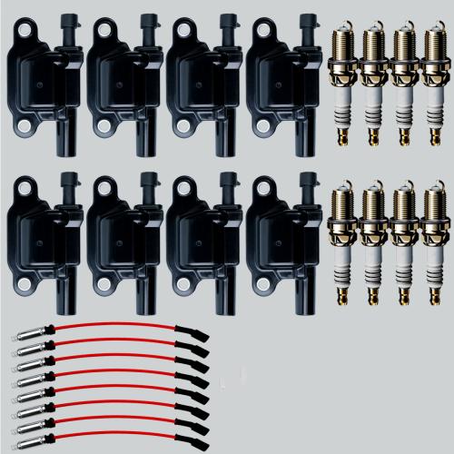8X Ignition Coil & Iridium Spark Plugs & Wires For Chevy GMC 5.3 6.2L UF413