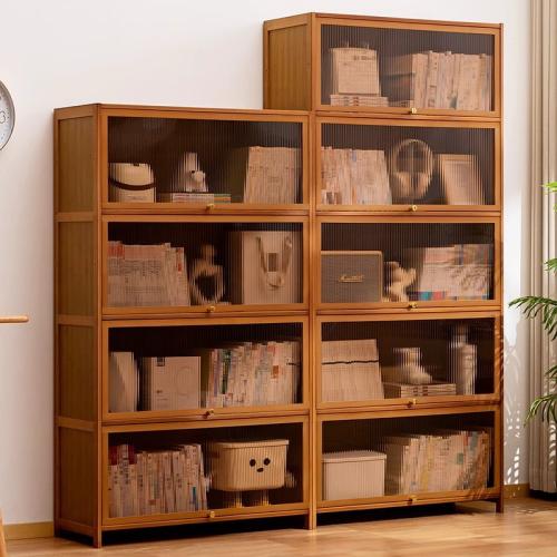 Moso Bamboo & Acrílico Gabinete de almacenamiento,  trozo