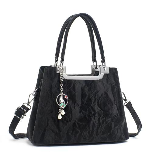 PU Leather Easy Matching Handbag with hanging ornament & attached with hanging strap PC