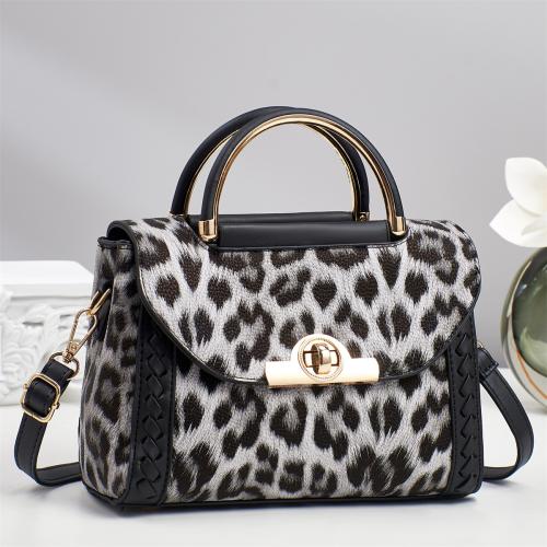 PU Leather Easy Matching Handbag attached with hanging strap leopard PC