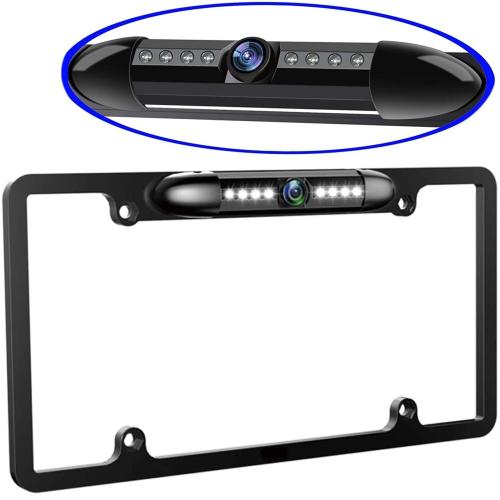 US License Plate Metal Frame Rear View Backup Camera CMOS HD  LED Night Vision