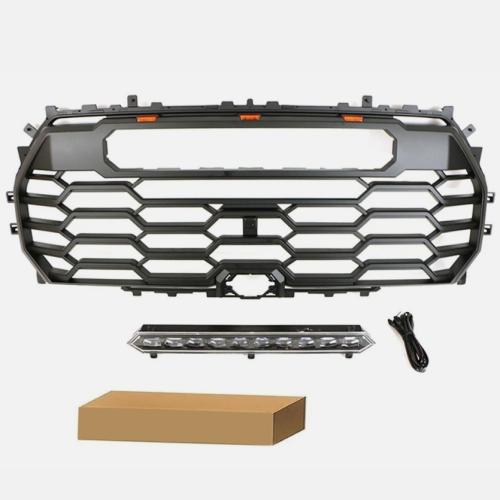 Matte Black Grille for 2022-2025 Toyota Tundra TRD Pro Style Grill with LEDs