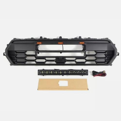 Black Front Bumper Grille For TOYOTA TACOMA 2024 Grill With LED & Light bar