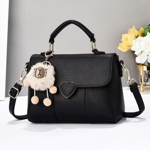 PU Leather Box Bag Shoulder Bag with hanging ornament PC
