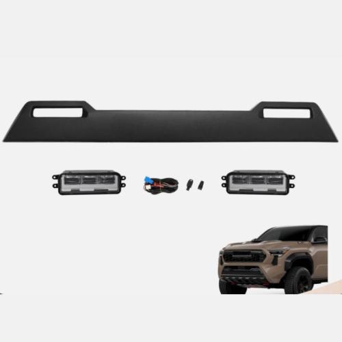 Front Bumper Extension Panel with Fog Lights For 2024 2025 Toyota Tacoma w/o PDC