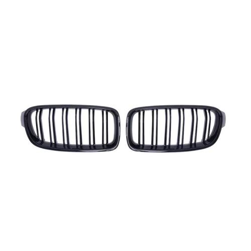 For BMW 3 Series F30 F31 F35 Limo Touring Kidneys Grill GLOSS BLACK Double Bar