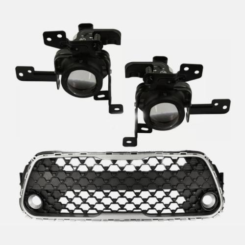 Front Bumper Lower Grille Silver/ Fog Lamp Set For Kia Soul Wagon 2020-2022