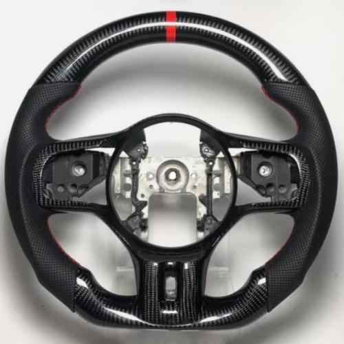 Real carbon leather Fits For 08-15  Mitsubishi Evolution X Steering Wheel Evo10 Evo 10 RED