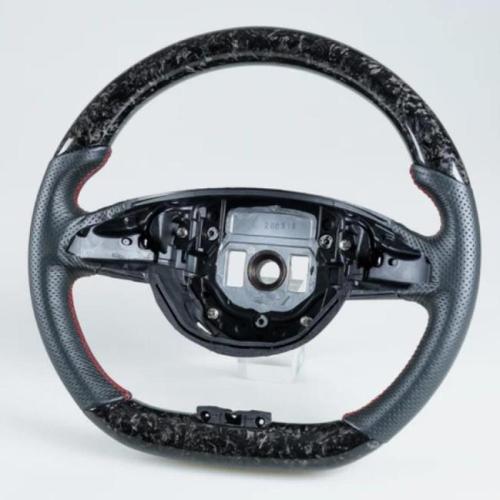Flat Bottom Steering Wheel Forged Carbon Fiber Leather For Mercedes Benz W205