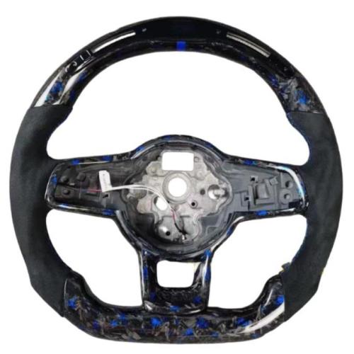 LED RPM Forged Carbon Fiber Steering Wheel Fits For VW MK7 Golf R GTI 15-20