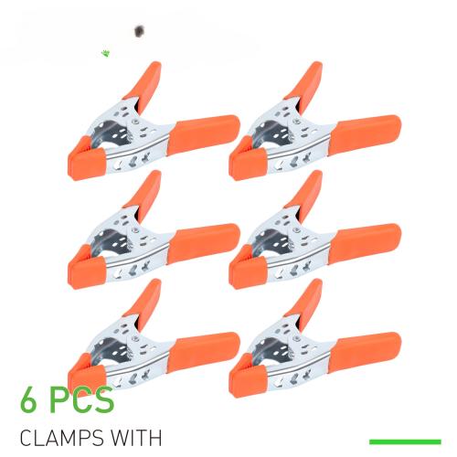 6Pcs 6 inch Heavy Duty Metal Spring Clamps Tips Tool Clip 2.5 inch Jaw Opening