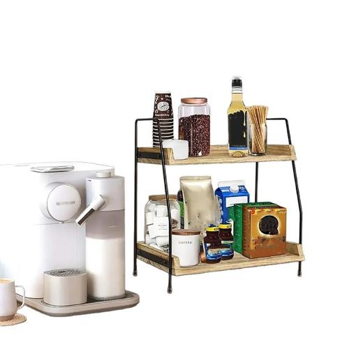 Wood & Iron Shelf for storage & double layer Solid PC