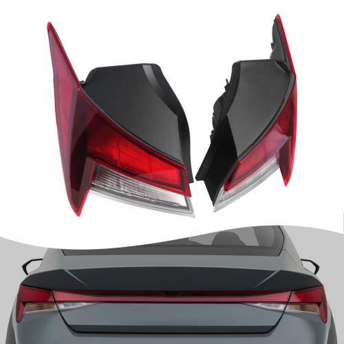 For 2021-2024 Hyundai Elantra Outer Tail Lights Rear Brake Lamps Left+Right Pair
