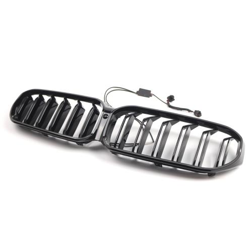 Double Slats Front Bumper Grille w/ LED Light for BMW 5 Series G30 LCI 2021-2025