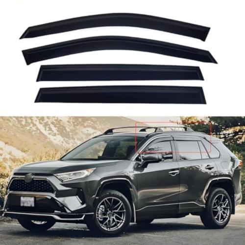 Window Visors For 2019-2024  Toyota RAV4 Rain Guards Sun Shields Window Deflector Tape-On Style 4PCS