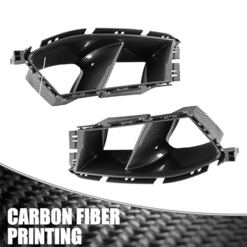 Carbon Fiber Printing Front Bumper Vent Grill Air Duct Grille Cover for BMW G80 G82 M3 M4 2021-2024
