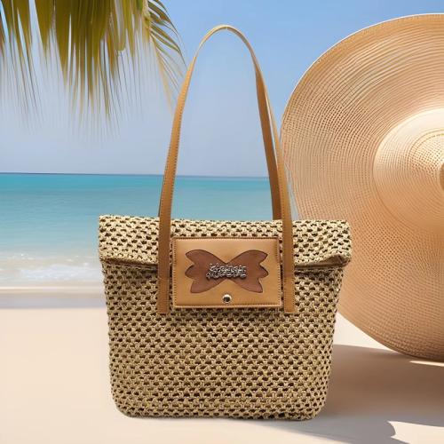 Straw Tote Bag Woven Shoulder Bag large capacity & hollow PC
