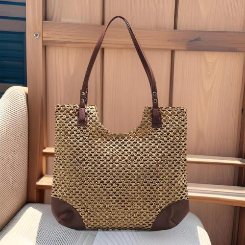 Paper & Straw Bucket Bag Woven Tote sewing thread PC