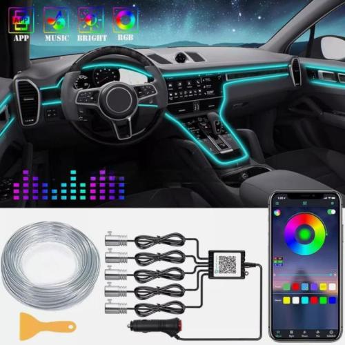 APP Control -1 RGB LED Interior Strip Light Car Ambient Atmosphere Lighting